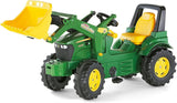 Rolly Toys RollyFarmtrac John Deere 710454 - Juego de 3 Piezas con Cargador Frontal, cabrestante y luz Intermitente (3 Piezas, Tractor a Pedales para niños a Partir de 3 años, Incluye Accesorios)