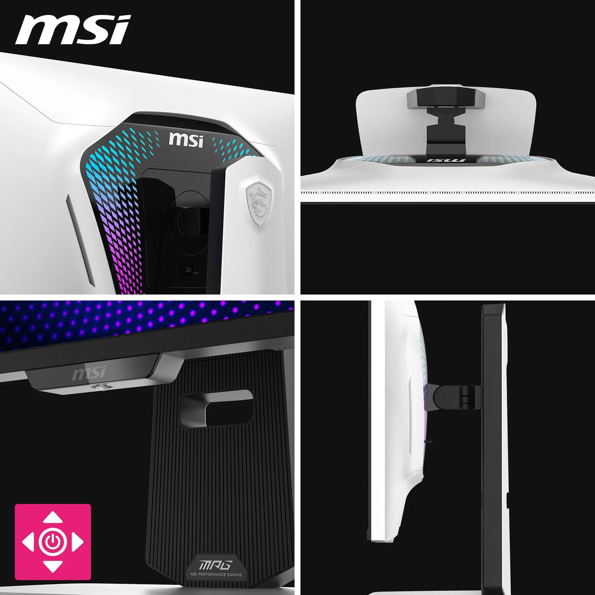 MSI MPG 274URDFW E16M Monitor gaming 4K UHD de 27 pulgadas, 3840x2160 IPS rápido, 0,5 ms, DisplayHDR 1000, Mini-LED, Modo dual, HDMI 2.1, DP 1.4a, USB C 98WPD, Ajustable en inclinación, altura, Blanco