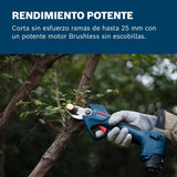 Bosch Professional 12V System GGP 12V-25 podadora (hasta 4500 cortes por carga, motor Brushless sin escobillas, cortes de 25 mm, con 2 baterías de 3,0 Ah)