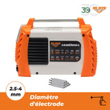 RURIS - Máquina de soldadura Ruris AS180MMA + máscara + martillo/cepillo + 2,5 kg electrodos rutilicos 3,2 mm + imán + guantes + máscara de soldadura soldador con células solares