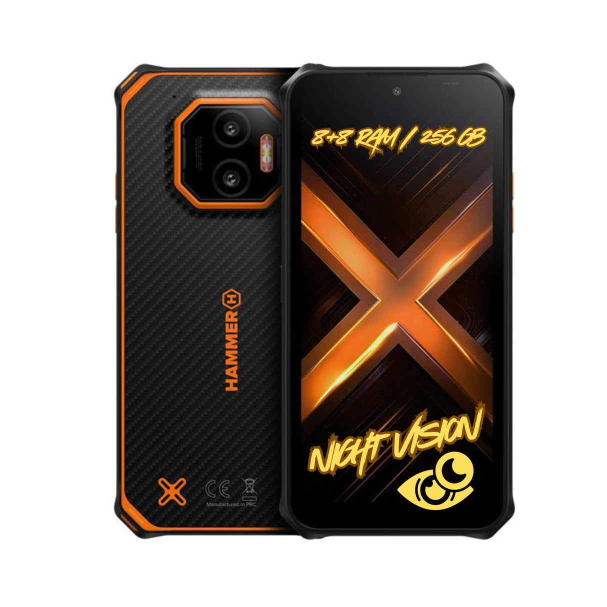 Hammer Energy X2 5G Smartphone Resistente Android 15, Teléfono Indestructible 6,1", IP69, 8 + 8 GB RAM, 256 GB de Almacenamiento, 5000 mAh, eSIM, 2 años de garantía