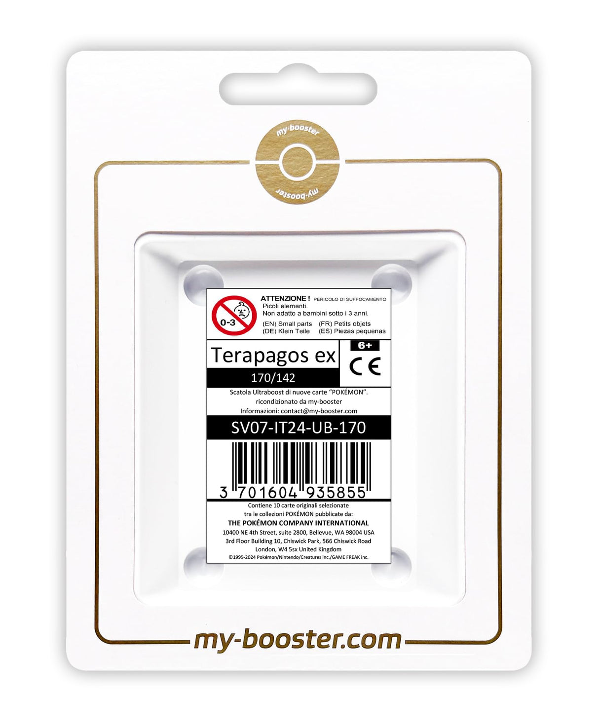 Terapagos ex 170/142 Alternativo Pokémon Gallery Teracristal Secreta - Ultraboost X Scarlatto e Violetto 7 Corona Astrale - Box de 10 Cartas Pokémon Italiano