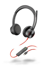 Poly Blackwire 8225 - Auriculares estéreo con Conector USB-C, cancelación Activa de Ruido y Brazo de micrófono Flexible, Color Negro