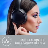 Panasonic M600, Auriculares inalámbricos con Cancelación Activa de Ruido Híbrida, Diseño Giratorio Supraaural, Bluetooth 5.3, Micrófono Integrado, hasta 65 Horas De Reproducción, Blanco, RB-M600BE-C