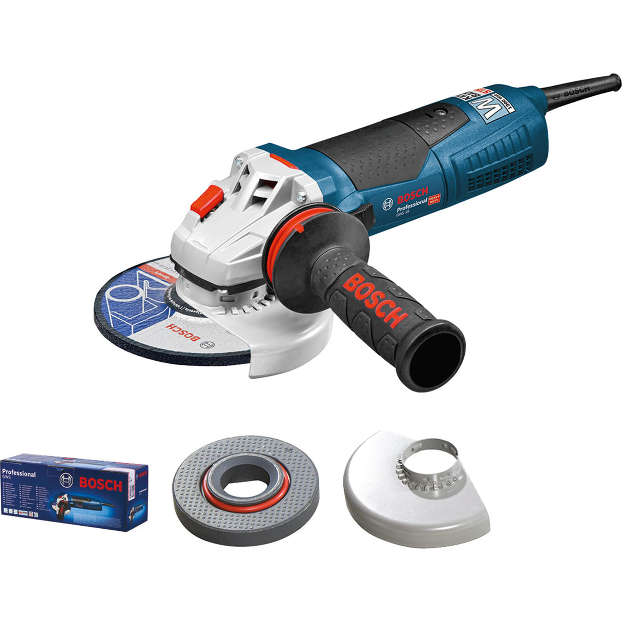 Bosch Professional GWS 19-125 CIE - Amoladora angular (1900 W, Ø 125 mm, vel. regulable, Antivibration, KickBack-Stop, en caja)