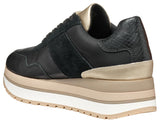 Geox D New KENCY A, Zapatillas Mujer, Black, 37 EU