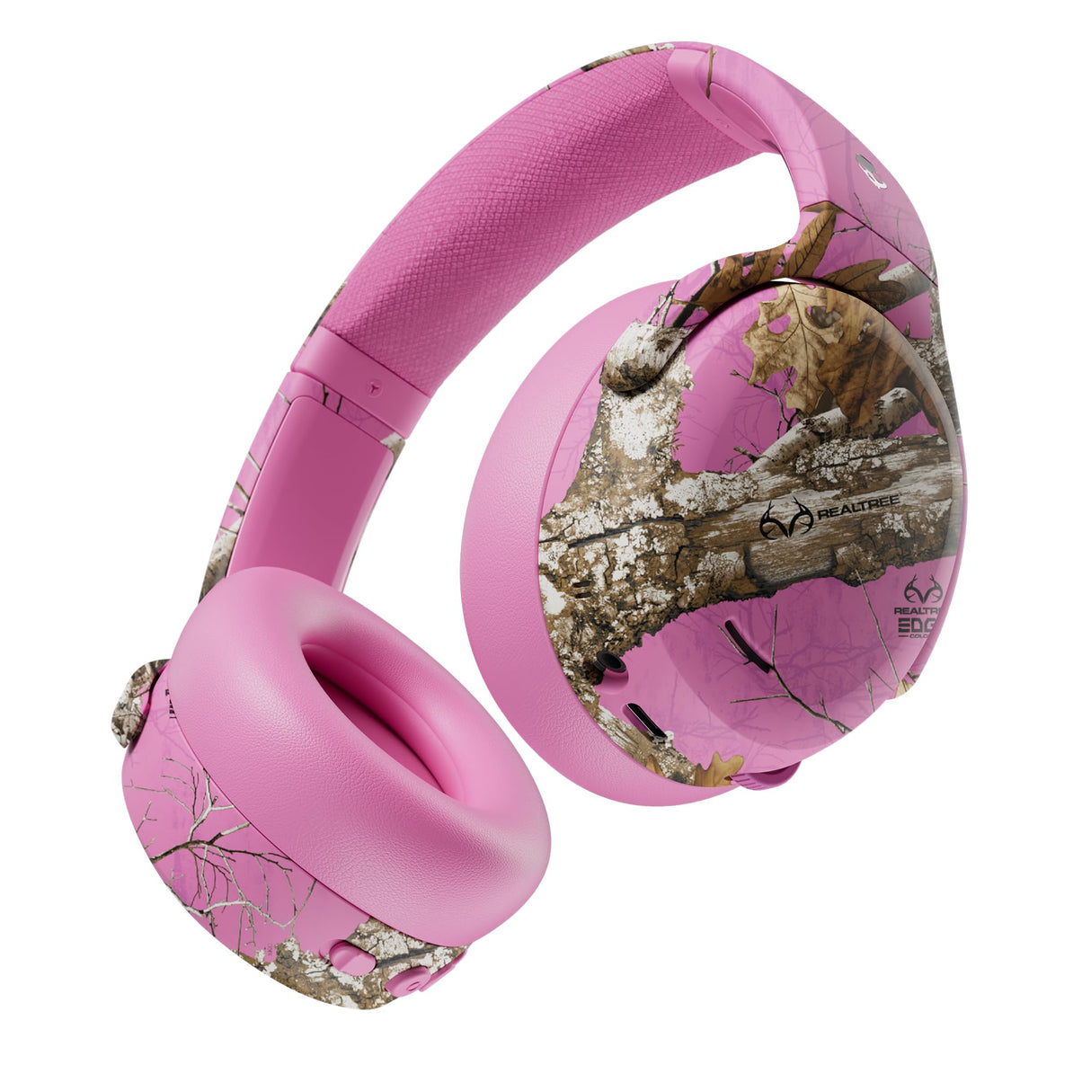 Skullcandy Crusher ANC 2 Over-Ear Noise Canceling Wireless Headphones with Sensory Bass, 50 HR Battery, Skull-iQ, Alexa Enabled, Microphone, Works with Bluetooth Devices - Realtree Edge Pink