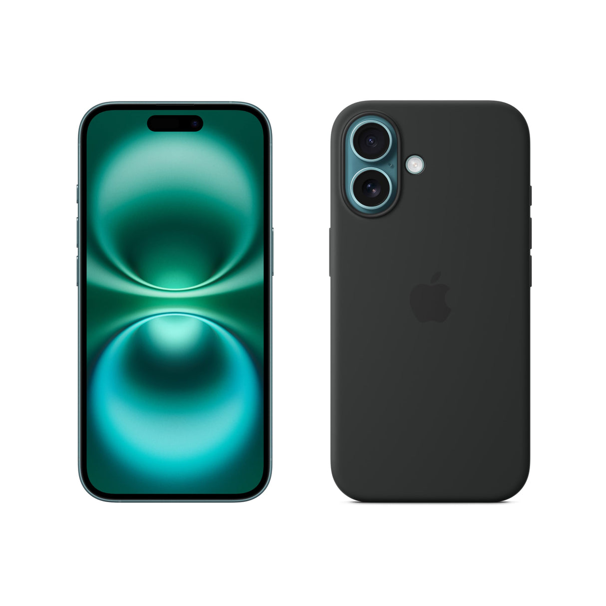 Apple iPhone 16 (512 GB) - Turquesa + Funda de Silicona con MagSafe - Negro