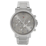 Tommy Hilfiger Reloj Analógico de Cuarzo Multifunción para Hombre con Correa de Acero Inoxidable Plateada - 1710382