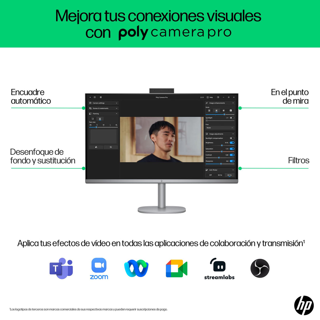 HP OmniStudio X 32-c1004ns 31.5" 3840 x 2160 Pixeles Intel Core Ultra 7 258V 32GB DDR5-SDRAM 1000GB SSD All-in-One PC Windows 11 Home