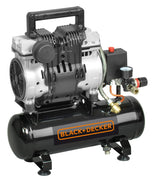 Black+Decker B2BB104BND359 - Compresor silencioso BD 100/6-ST - Ideal para usar dentro y alrededor de la casa, fácil de llevar, muy silencioso