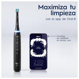 Oral-B iO 5 Cepillo de Dientes Eléctrico Negro Recargable, 1 Cabezal y Estuche De Viaje, 1 Portarrecambios, 5 Modos De Cepillado Con Blanqueamiento Dental, Sensor De Presión, Diseñado por Braun