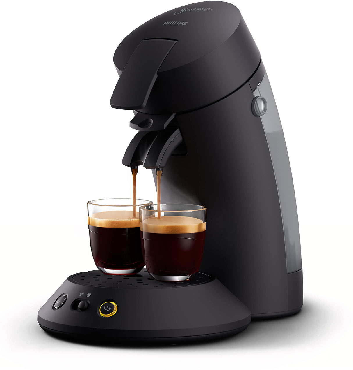 Philips Domestic Appliances Máquina De Cápsulas De Café SENSEO. Selección De La Intensidad Del Café. Tecnología Coffee Boost. Producto Ecológico. Negro Piano. (CSA210/22)