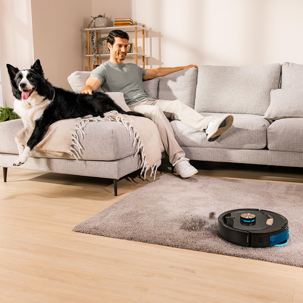 Cecotec Robot Aspirador y Friegasuelos con IA Conga M100 Spin AI. Inteligencia Artificial, 20000Pa, Cepillo de Silicona Antienredos, Mopas Giratorias, Autonomía hasta 220 m², Control App 3.0