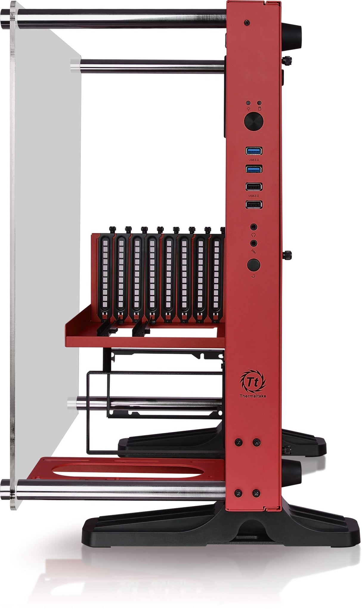 Thermaltake Core P3 TG - Caja de PC (Mid Tower, Wallmount, LCS Ready) Color Rojo