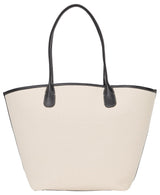 Hotel Karl - Bolsa de lona mediana para mujer, color natural/negro, talla única