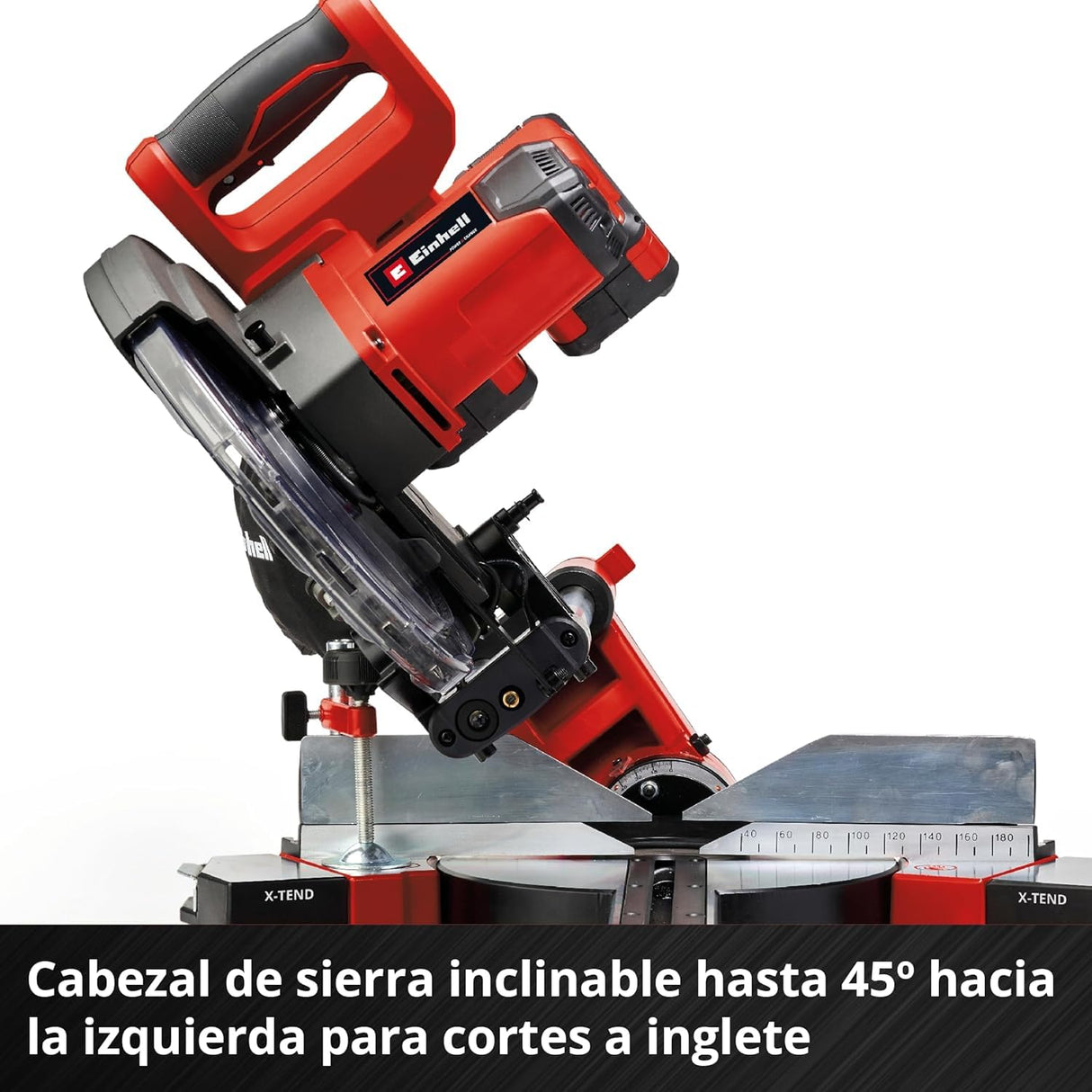 Einhell ‌Tronzadora-ingletadora con batería TE-SM 36/10 L Li-Solo Power X-Change (36V, hoja de sierra 254 mm, 3800 rpm, función de tracción suave, láser de línea de corte, sin batería)