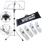 Keepdrum MUS3 SV - Atril para partituras (incluye funda y 4 clips de sujeción), color plateado
