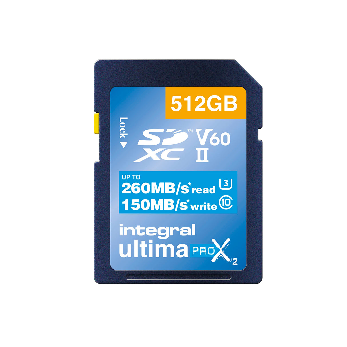 Integral Tarjeta SD de 512 GB UHS-II V60 con velocidades de lectura de hasta 260 MB/s y velocidades de escritura de 150 MB/s. Tarjeta de memoria de alta velocidad profesional SDXC