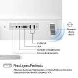 HP 527sa- Monitor de 27" FHD con Altavoces Integrados (1920x1080, IPS, 100 Hz, 5ms, 99% sRGB, 300 Nits, contraste 1500:1) Blanco con Soporte Plateado