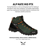 Salewa Alp Mate Mid Botas Hombre, Negro, 8