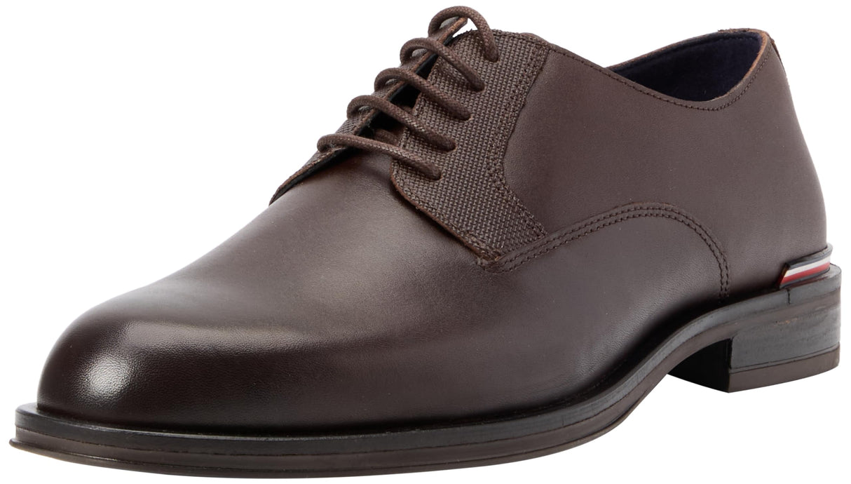 Tommy Hilfiger Core RWB Hilfiger Text LTH Shoe FM0FM05255, Zapatos Derby Hombre, Marrón (Cocoa), 43 EU