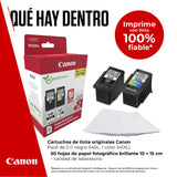 Canon Tinta y Papel - PG-540L + CL-541XL - 2 Cartuchos Originales de Alta Capacidad (x 1 Negro, x 1 Tricolor) + Papel fotográfico 10 x 15cm (50 Hojas)