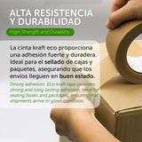 m-office Cinta Adhesiva Papel Kraft, Cinta de Embalar Adhesiva para Embalaje de Cajas, Envíos, Mudanzas y Manualidades, Cinta de Papel Embalaje, Cinta Marrón Papel Kraft (12 uds, 72mmx80m)