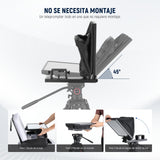 NEEWER Basic X16B Teleprompter Elevable Aleación Aluminio 16"" para iPad, Tableta Celular Cámara DSLR sin Ensamblaje, Remoto y APP Control, Compatible con iOS y Android, para Enseñar y Live Streaming