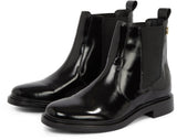 Tommy Hilfiger Botines Chelsea Mujer Abrasivato Leather brillantes, Negro (Black), 36