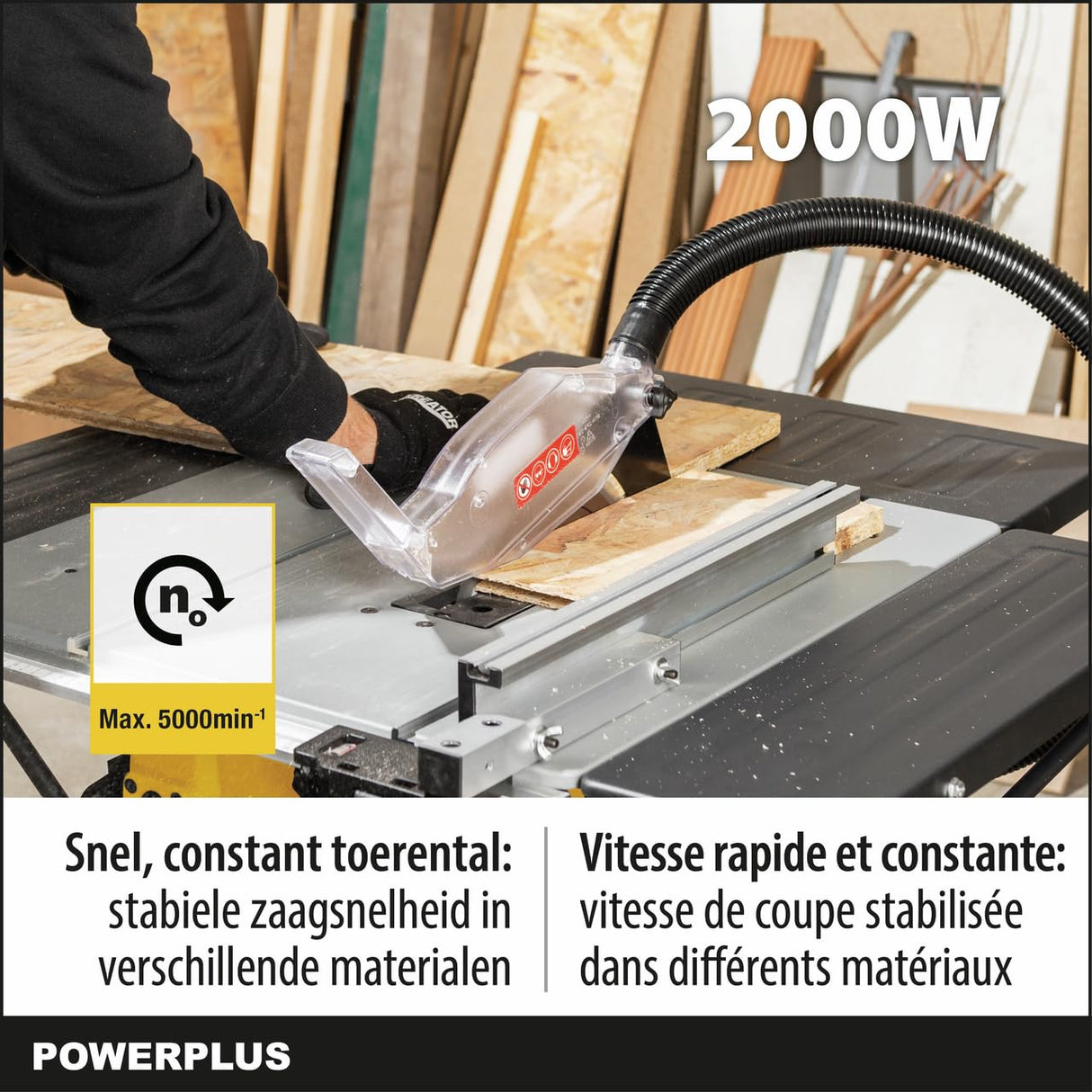 Kreator PowerPlus POWX07595-Sierra de mesa (2000 W, 250 mm), Multicolor