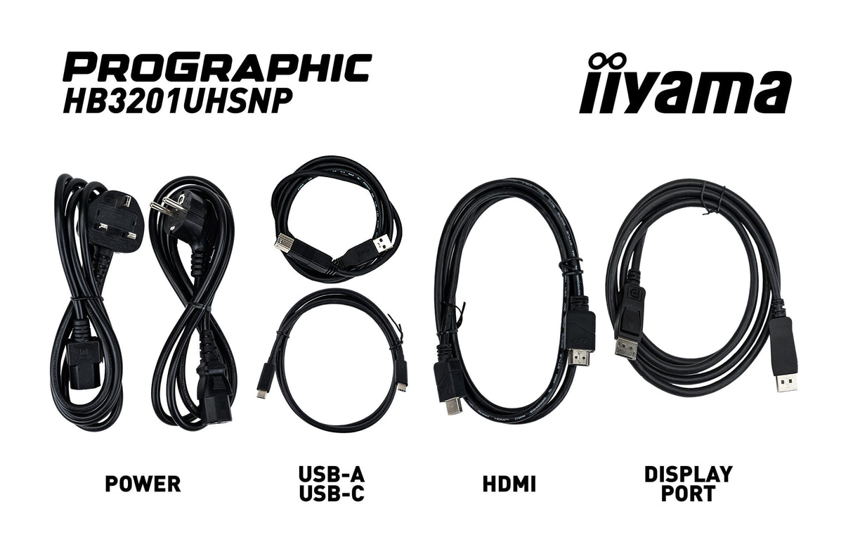 iiyama ProGraphic HB3201UHSNP-B1 32 IPS (DCI-P3 99%, sRGB 100%, validado por Pantone), UHD 3840 x 2160, 4 ms, 1 HDMI, 1 DP, 1 USB Tipo C 96 W PD, Salida DP