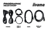 iiyama ProGraphic HB3201UHSNP-B1 32 IPS (DCI-P3 99%, sRGB 100%, validado por Pantone), UHD 3840 x 2160, 4 ms, 1 HDMI, 1 DP, 1 USB Tipo C 96 W PD, Salida DP