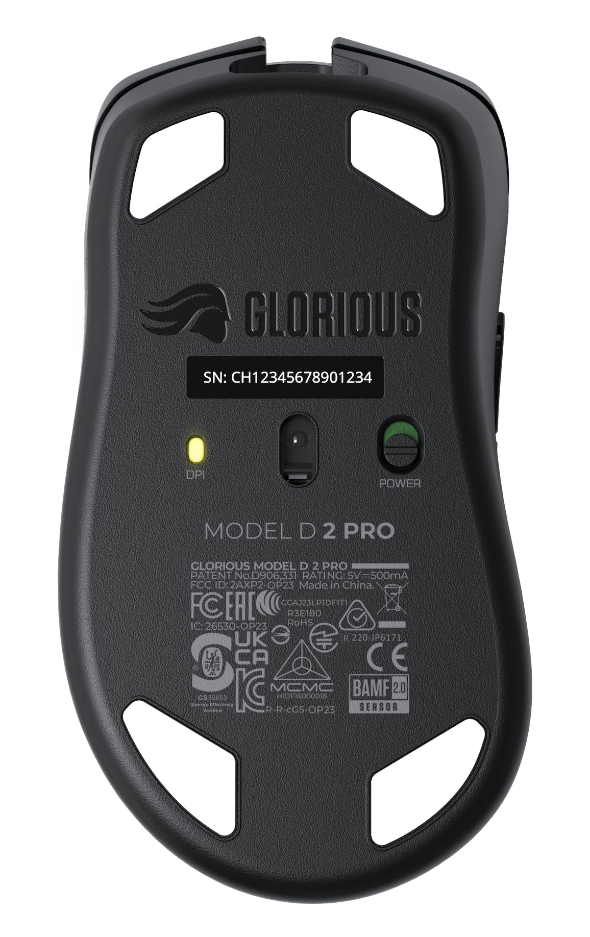 Glorious Gaming Model D 2 Pro Ratón Gaming inalámbrico - 2,4 GHz 1 ms de retardo, 100M clics, 60 g Ultraligero, Gran batería, Sensor PPP 26K, RGB, ergonómico, 6 Botones, Deslizadores de PTFE - Negro