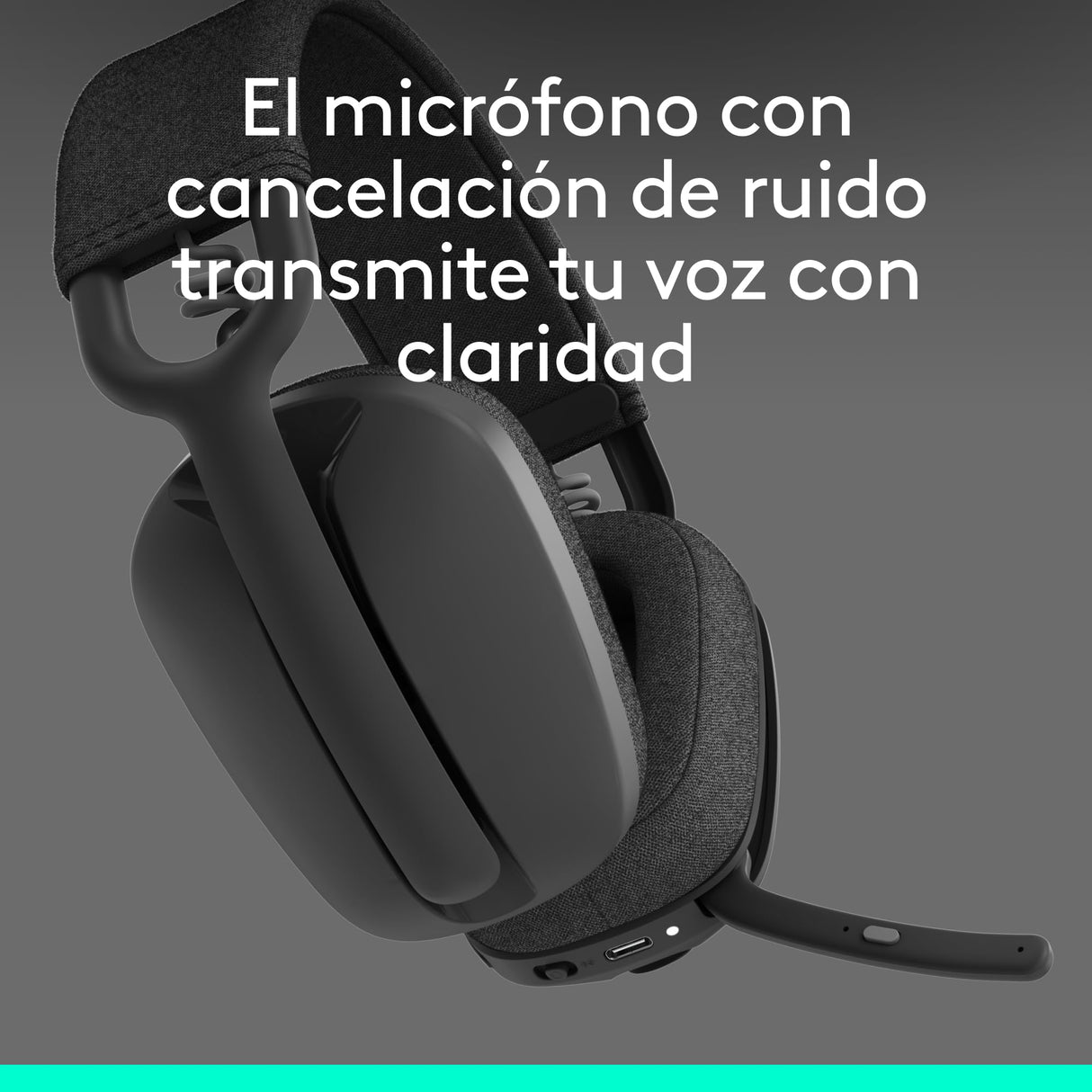 Logitech Zone Vibe 100 Auriculares inalámbricos ligeros, Micrófono con cancelación de ruido, Bluetooth multidispostivivo avanzado, Funcionan con Teams, Google Meet, Zoom, Mac/PC - Gris