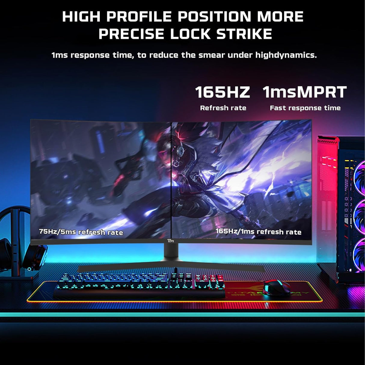 Twisted Minds Monitor para Gaming, Pantalla de 34 Pulgadas Fast IPS - Resolución 2560 x 1440 FHD, frecuencia actualización 165 Hz, relación Aspecto 21:9, Tiempo Respuesta 1 ms - Negro (TM34RWA)