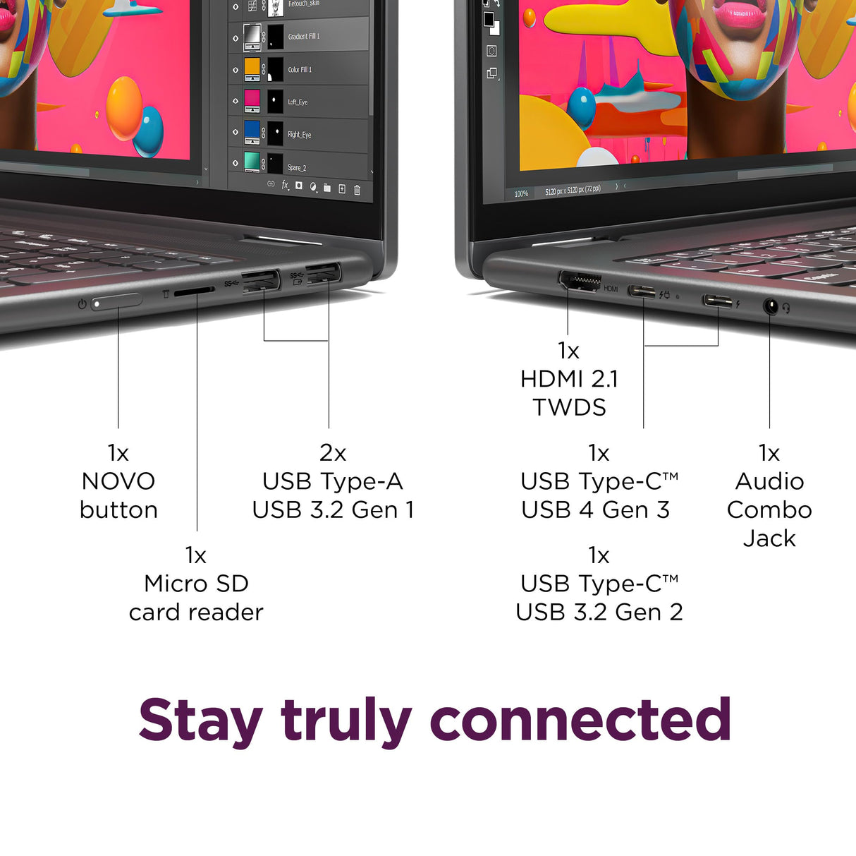 Lenovo Laptop Yoga 7i 2 en 1 - Pantalla táctil 2K de 16 pulgadas, pantalla de 300 nits, CPU Intel 12-Core Ultra 5 125U, DDR5 de 16 GB, SSD de 2 TB, teclado retroiluminado, Wi-Fi6, Win 11 Pro, con