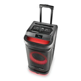 NGS Wild Space 1 - Altavoz portátil Compatible con Tecnología Bluetooth y True Wireless Stereo, Subwoofer + Doble Tweeter (Micro SD/USB/AUX IN/), Ruedas, Color Negro
