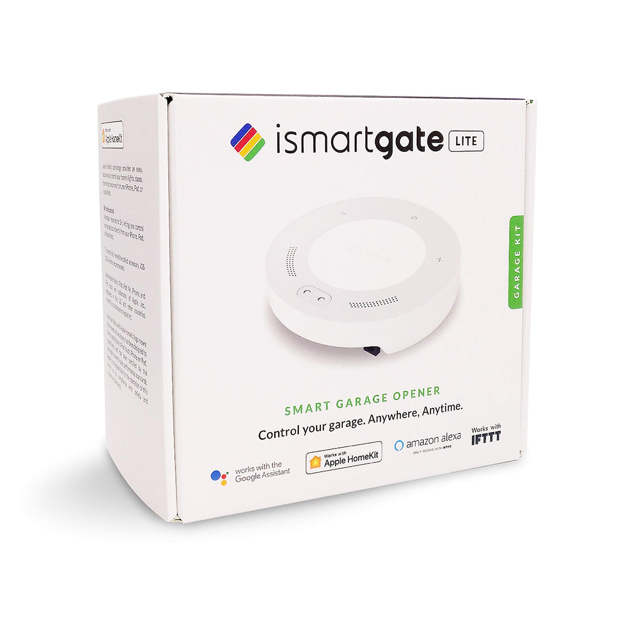 ismartgate LITE garaje: dispositivo Wi-Fi para controlar y controlar tu garaje a distancia. Compatible con Apple HomeKit (Siri), Google Assistant, Amazon Echo (Alexa) e iFTTT.