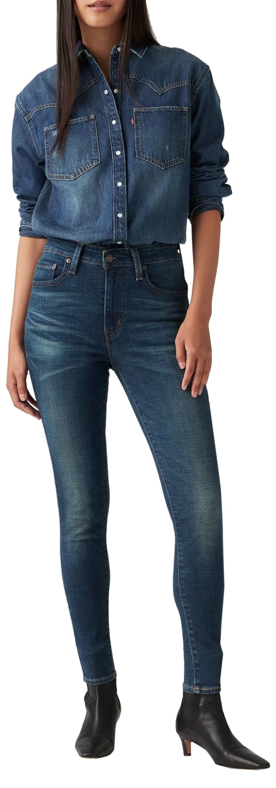 Levi's 721 High Rise Skinny Vaqueros, Miles Apart, 28W / 28L Mujer