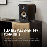 Polk Audio Signature Elite ES20 - Altavoces para estantería, Altavoces de Alta fidelidad para Sistema de Sonido de Cine en casa, Audio de Alta resolución, Color Negro