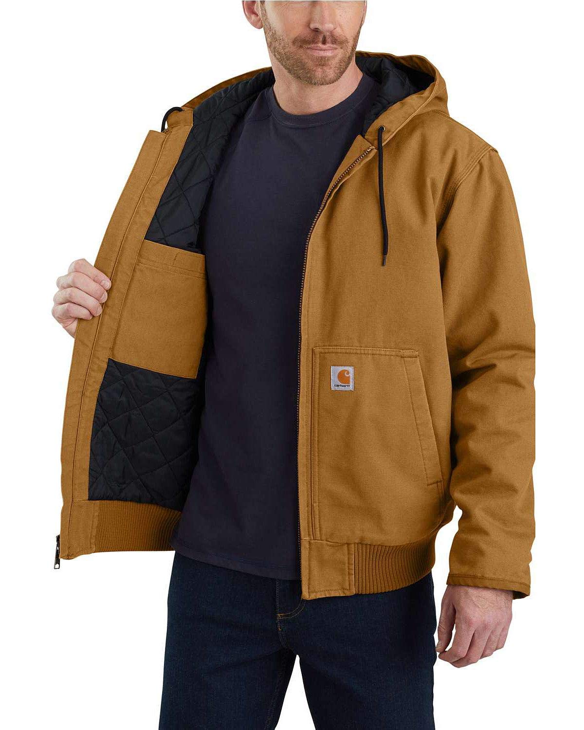 Carhartt, Hombre, Chaqueta De Estilo Deportivo, Aislada, En Algodón De Lona Con Efecto Desgastado, Ajuste Holgado, Marrón Carhartt®, M
