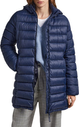 Pepe Jeans Maddie Long Puffer Jacket, Azul (Dulwich), XS para Mujer