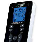 I-Tech Mio-Care Fitness, Electroestimulador 2 Canales Independientes, 8 Electrodos, Display Retroiluminado, Max 100 mAh por Canal, 55 Programas: 20 Médico, 15 Belleza, 20 Fitness, 500 Aplicaciones