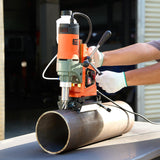 VEVOR Taladro Magnético de 1400 W, Diámetro de Perforación de 50 mm, Dirección Reversible, Velocidad de 0 a 850 RPM, Taladro Magnético con 11 Brocas para Bricolaje Industrial y Doméstico, Naranja