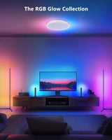 LuminexDesigns Pack de 2 Lámparas de Pie LED RGB 150cm – Luces de Esquina Regulables con Mando a Distancia, Control Alexa, Iluminación Decorativa para Salón, Dormitorio o Zona Gaming