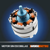 WORX Amoladora Brushless a batería 125mm 20V | PowerShare | WX812 | Incluye 1 batería 4Ah, cargador y maletín | Motor sin escobillas | Cuerpo delgado para un mejor agarre