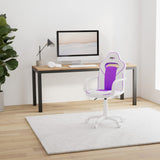 duehome | DRW, Silla Gamer, Silla de Oficina Gaming Estudio o Escritorio, Acabado en Símil Piel Blanco y Lila, Medidas: 46,5 cm (Ancho) x 46 cm (Largo) x 98-109,5 cm (Alto)
