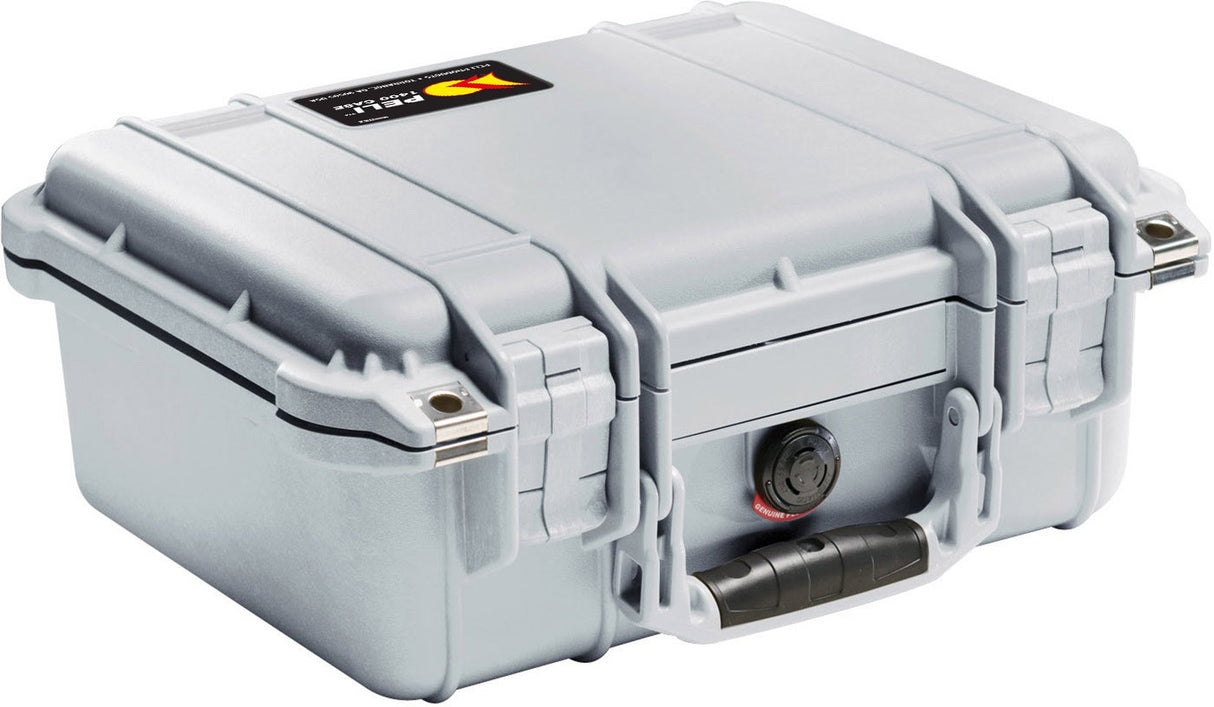 PELI Protector 1400 caja estanca de polipropileno para cámaras, drones, sistemas electrónicos y ópticos, IP67 estanca, 9L de capacidad, fabricada en Alemania, con espuma personalizable, color gris