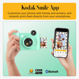 KODAK Smile+ Cámara Digital instantánea 2-en-1 y Impresora Bluetooth - 10MP, Lente giratoria con Efectos, Fotos Adhesivas Zink 2x3”, Imprime Desde App en Dispositivos Inteligentes - Verde
